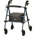 NOVA Journey Rolling Walker with Seat and Storage Pouch, Blue