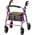 NOVA Zoom 22" Seat Hght Foldable Rolling Walker Rollator 8" Wheels-OPENBOX PURPL