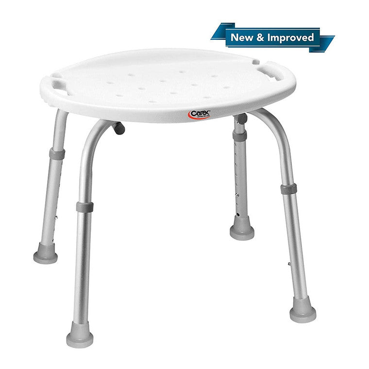 Carex Adjustable Bath and Shower Seat with Backrest and Built-In Handles – 350 lb Capacity