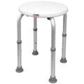 Carex Compact Round Shower Stool – Adjustable Aluminum Legs with Non-Slip Tips