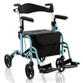 Folding Rollator Walker with Seat and Wheels Supports up to 300 lbs