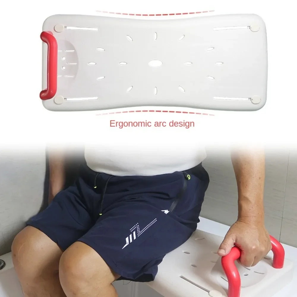 Adjustable Bathtub Shower Bench with Handle and Non-Slip Surface