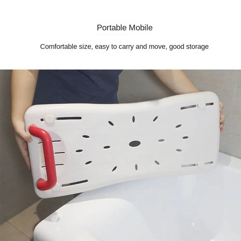 Adjustable Bathtub Shower Bench with Handle and Non-Slip Surface