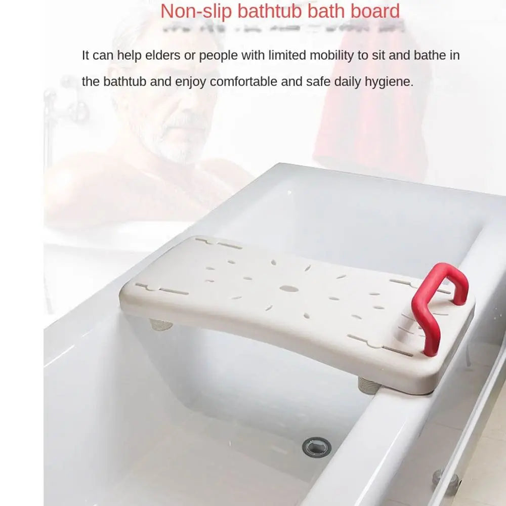Adjustable Bathtub Shower Bench with Handle and Non-Slip Surface