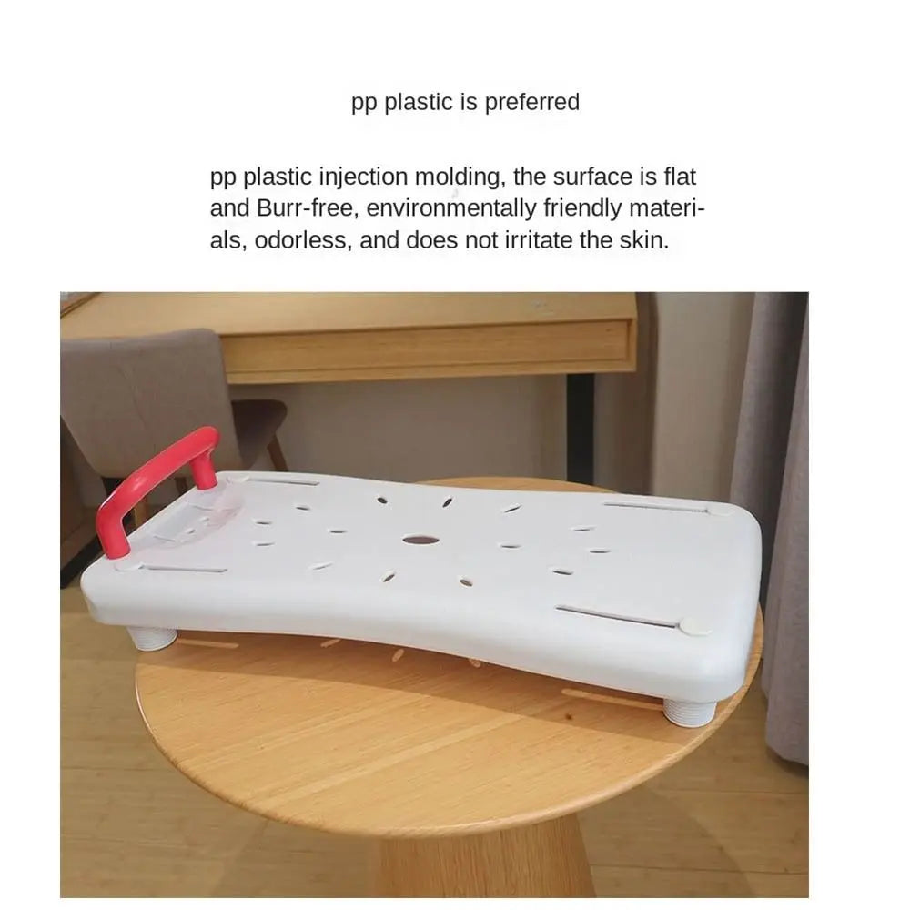 Adjustable Bathtub Shower Bench with Handle and Non-Slip Surface
