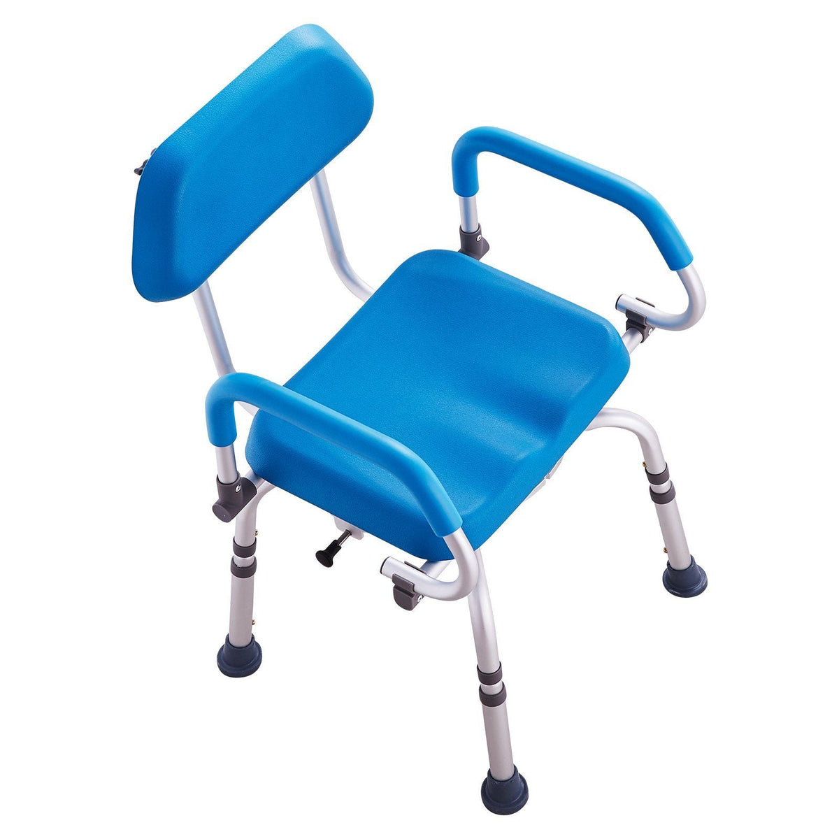 VEVOR 360° Swivel Shower Chair with Pivoting Arms and Padded Seat – 4-Level Height, 300 lb Capacity