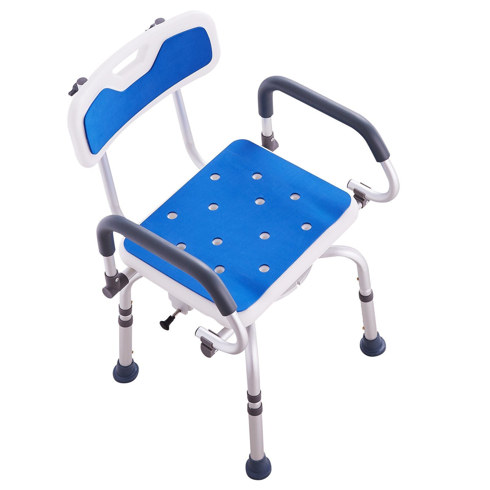 VEVOR 360° Swivel Shower Chair with Pivoting Arms and HDPE Padded Seat – 400 lb Capacity