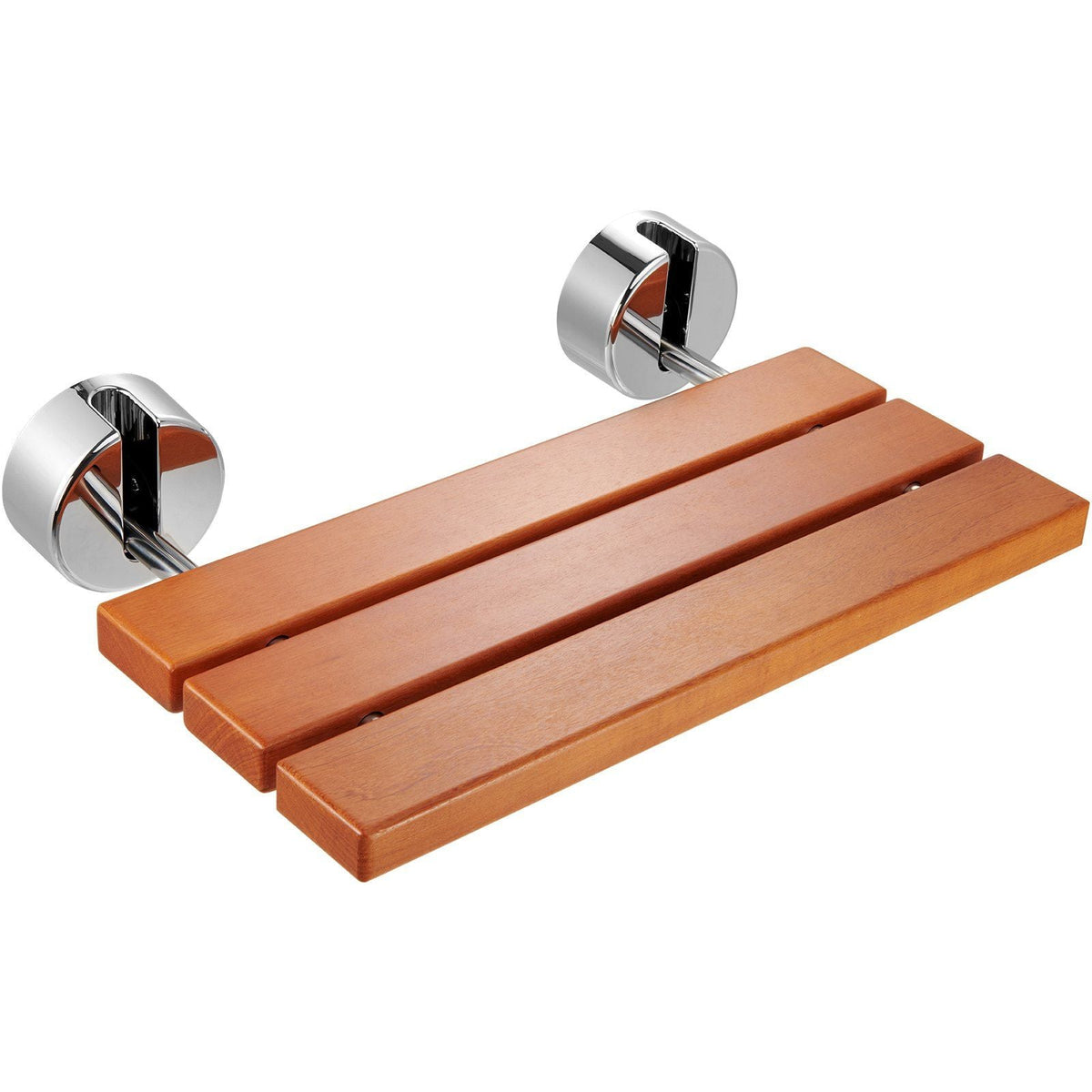 Folding Teak Wood Wall-Mounted Shower Seat – 20.1" x 13.2", 440 lb Capacity, 304 Stainless Steel Hardware