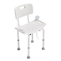 Shower Chair with Back, Adjustable Height, Non-Slip Feet, and Storage Bag – 350 lb Capacity