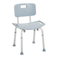Drive Medical Bathroom Safety Shower Tub Bench Chair with Back – Gray, Model RTL12202KDR