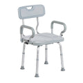 Drive PreserveTech 360° Swivel Bath Chair with Padded Armrests and Antimicrobial Protection – 350 lb, Model RTL12A001-GR