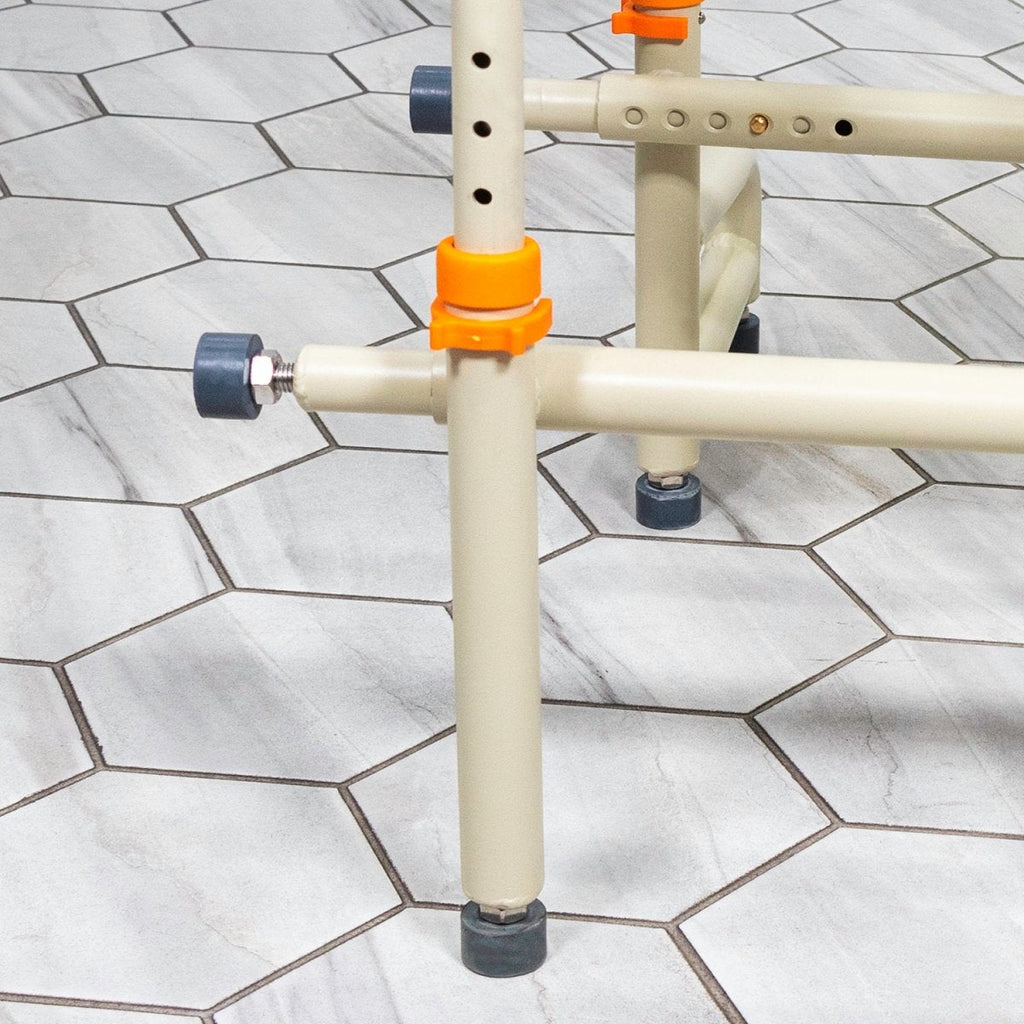 Tub Buddy Caregiver-Assisted Bathtub Transfer System with Rolling Base and Tilt – Commode Chair