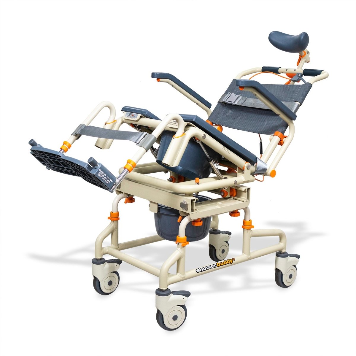 Tub Buddy Caregiver-Assisted Bathtub Transfer System with Rolling Base and Tilt – Commode Chair