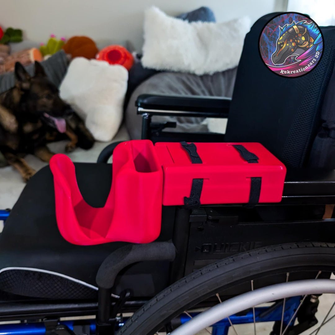 Wheelchair Cup & Phone Holder – Works with Powerchairs & Manual Chairs - Multiple Colors To Choose From