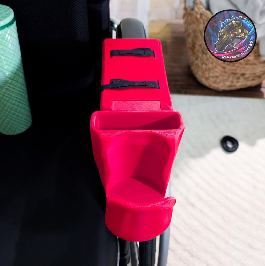 Wheelchair Cup & Phone Holder – Works with Powerchairs & Manual Chairs - Multiple Colors To Choose From