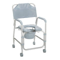 Drive Medical Lightweight Portable Shower Commode Chair with Casters – Model 11114KD-1